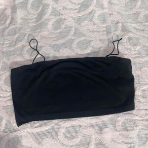 SHEIN Black Fitted Bustier Crop Top